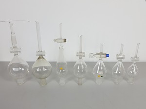 Thumbnail image of Job Lot Jointed Lab Glassware, Round Bottomed Flasks, Condensers, Chemistry