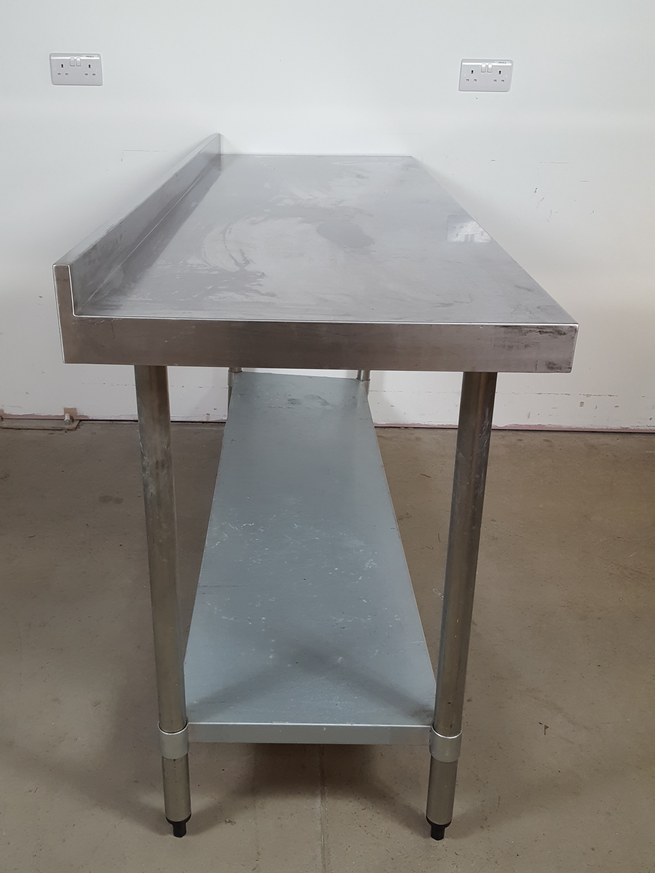Image of Vogue Catering Kitchen Stainless Steel Work Table Upstand 160x60x97cm LWH