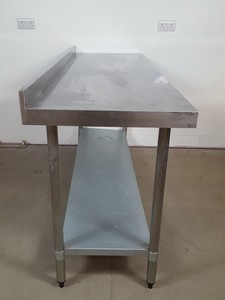 Thumbnail image of Vogue Catering Kitchen Stainless Steel Work Table Upstand 160x60x97cm LWH