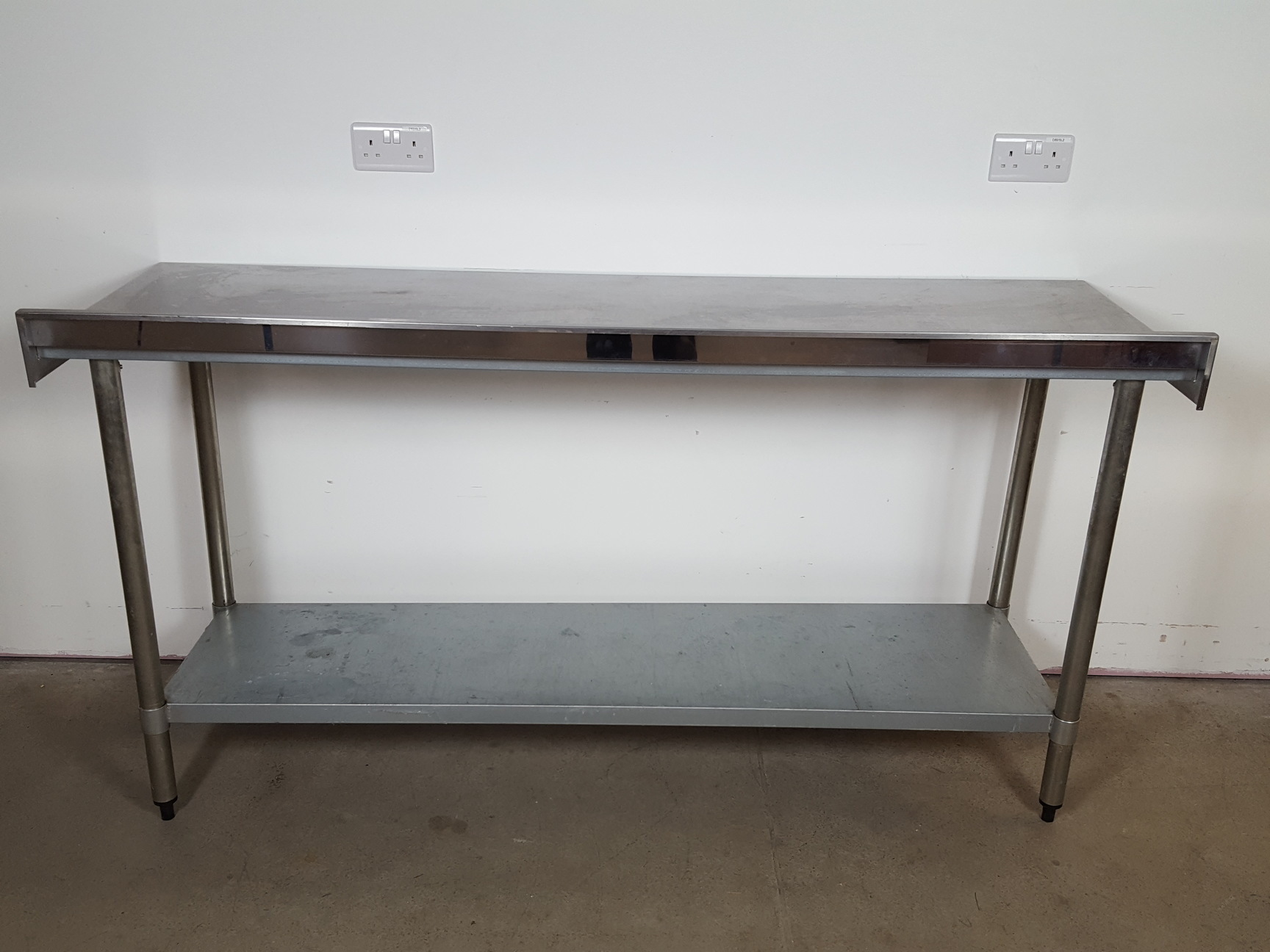 Image of Vogue Catering Kitchen Stainless Steel Work Table Upstand 160x60x97cm LWH