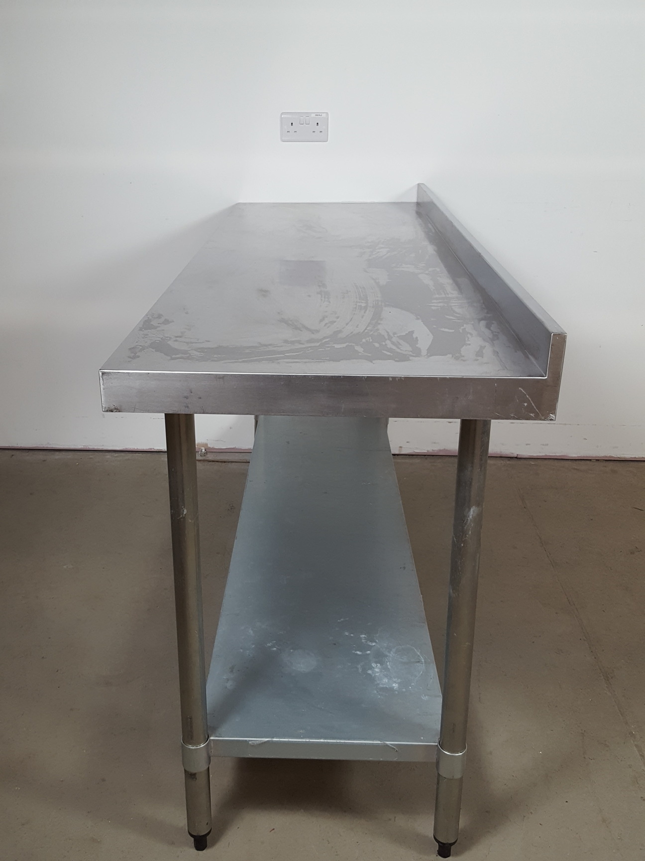 Image of Vogue Catering Kitchen Stainless Steel Work Table Upstand 160x60x97cm LWH