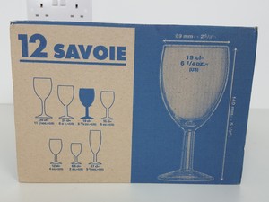 Thumbnail image of 283 x Savoie Wine Glasses - 30x 35cl (Large), 39x 24cl (Med), 214x 19cl (Small)