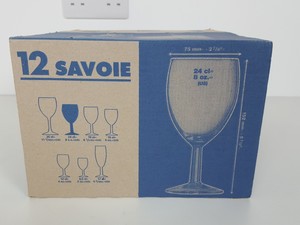 Thumbnail image of 283 x Savoie Wine Glasses - 30x 35cl (Large), 39x 24cl (Med), 214x 19cl (Small)