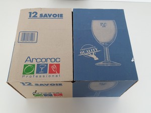 Thumbnail image of 283 x Savoie Wine Glasses - 30x 35cl (Large), 39x 24cl (Med), 214x 19cl (Small)