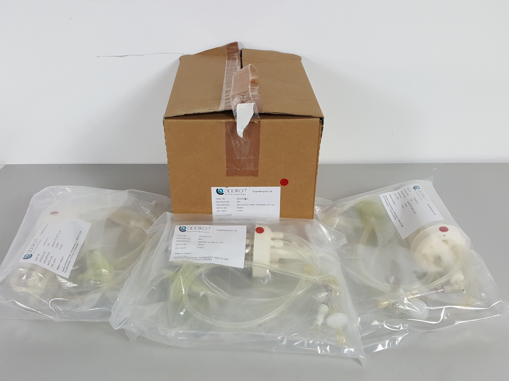 Image of 3 Applikon Biotechnology Appliflex-ST 500ml Microbial SU Bioreactors Z6555005110