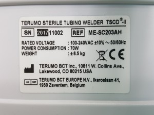 Thumbnail image of Terumo BCT Sterile Tubing Welder Model - TSCD-II Lab - 2017, ME-SC203AH