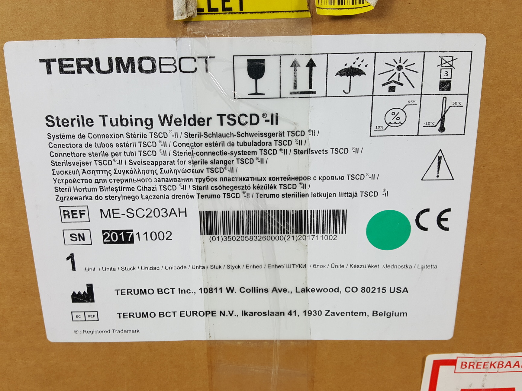 Image of Terumo BCT Sterile Tubing Welder Model - TSCD-II Lab - 2017, ME-SC203AH