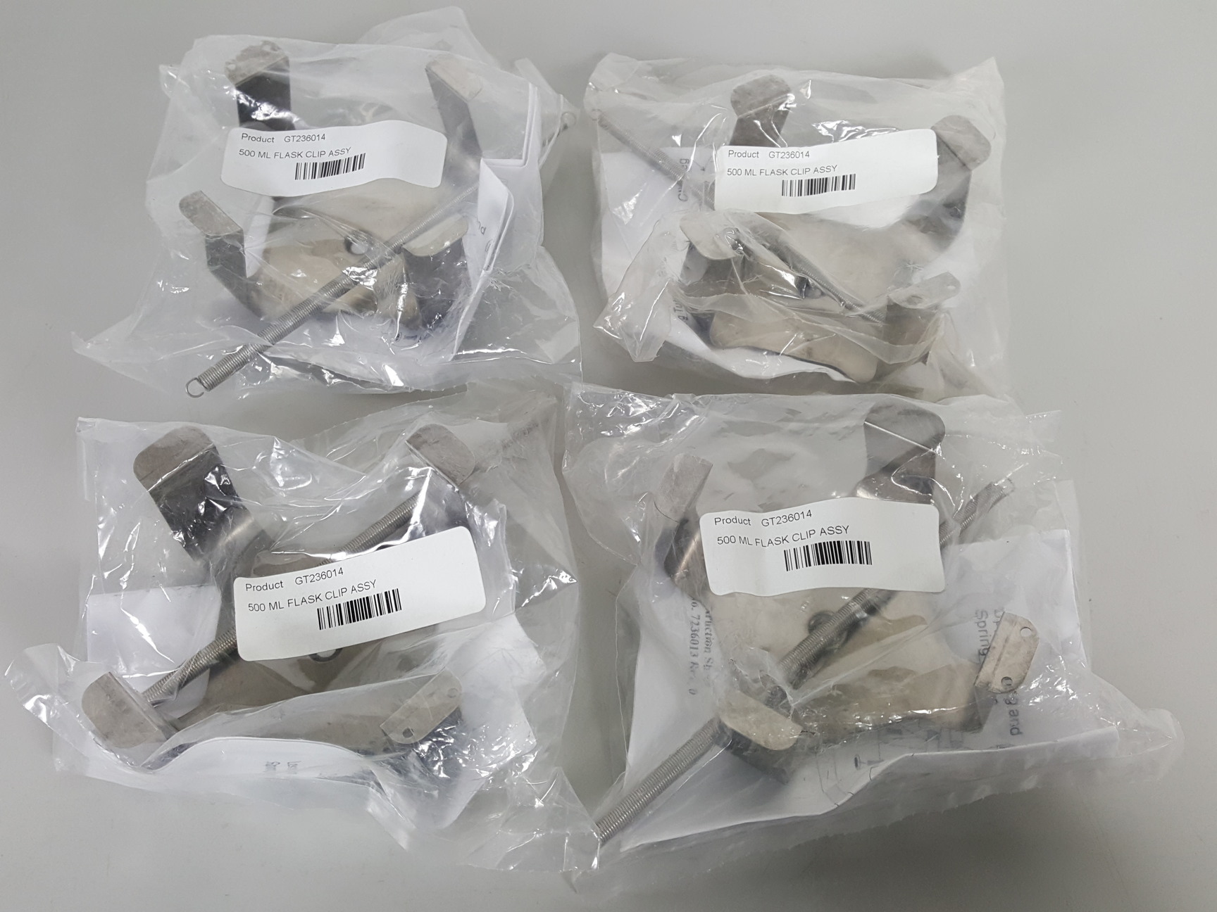 Image of 4 x Thermo Scientific 500ml Erlenmeyer Flask Holders Assy Clamps GT236014 Lab