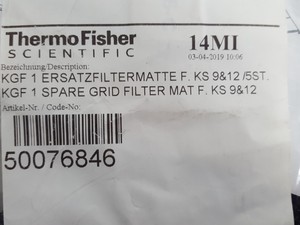 Thumbnail image of 15 x Thermofisher KGF1 Spare Grid Filter Mats -  F KS9 & KS12 Lab