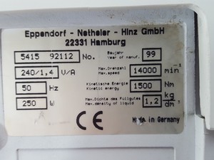 Thumbnail image of Eppendorf Centrifuge 5415 C 14000rpm Microcentrifuge w/  Rotor Lab