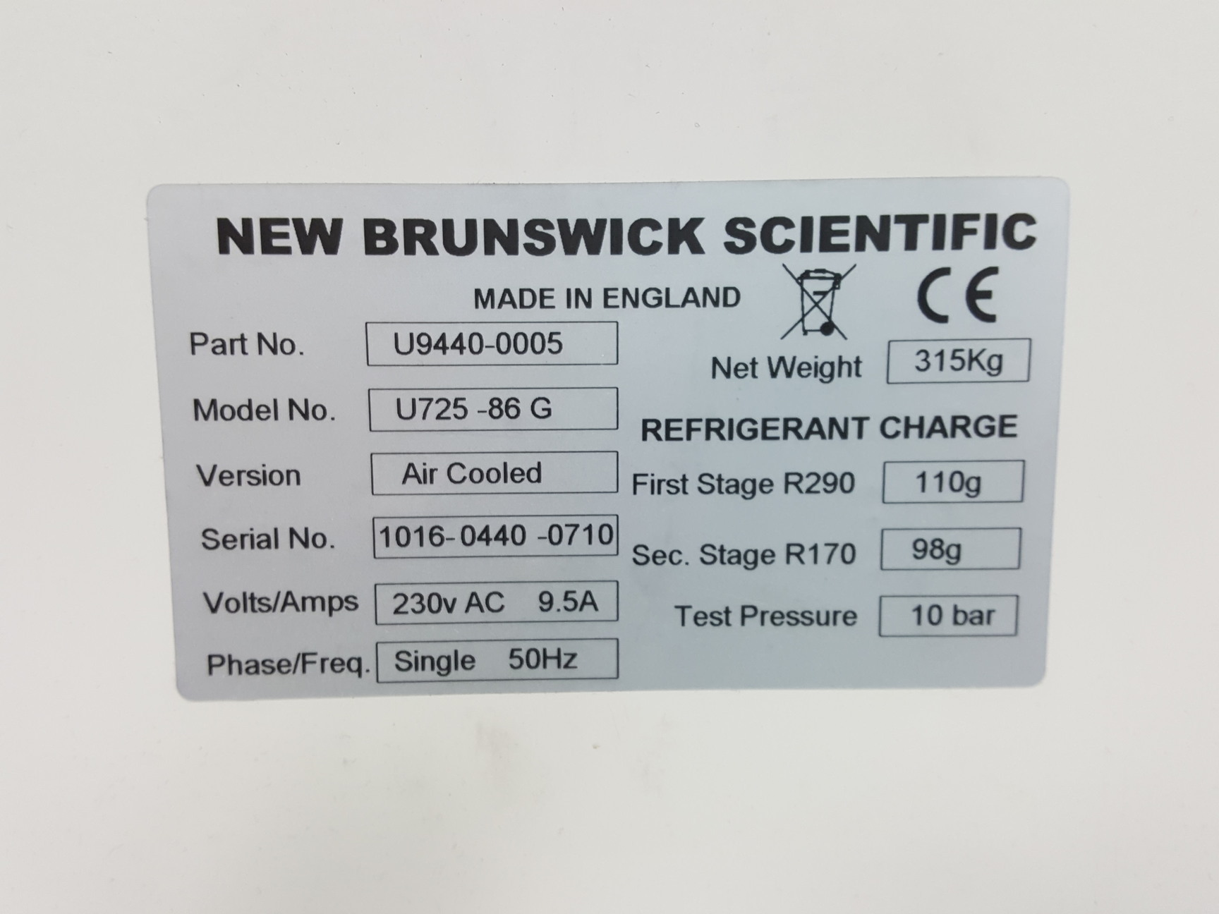 Image of New Brunswick -86 Ultra Low Temperature Freezer Model - U725 -86 G Innova