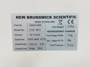 Thumbnail image of New Brunswick -86 Ultra Low Temperature Freezer Model - U725 -86 G Innova