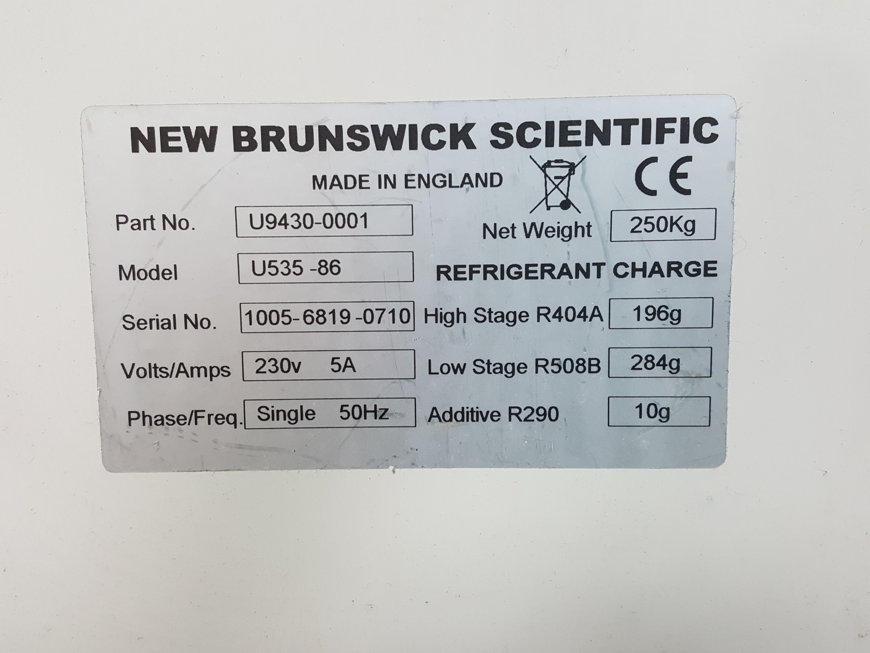 Image of New Brunswick -86 Ultra Low Temperature Freezer U535 -86