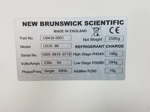 Thumbnail image of New Brunswick -86 Ultra Low Temperature Freezer U535 -86