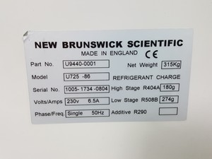 Thumbnail image of New Brunswick Scientific Ultra Low Temperature Freezer U725 -86