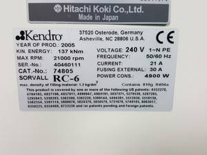 Thumbnail image of Sorvall RC6 Super Speed Refrigerated Centrifuge 21000 RPM Lab Spares / Repairs