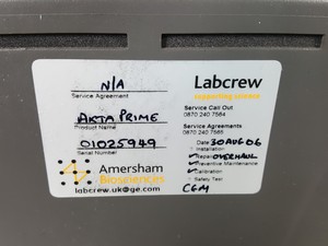 Thumbnail image of Amersham Biosciences AKTA Prime FPLC System no. 01025949 Code no. 18-1137-18 Lab