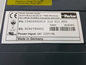 Thumbnail image of Parker Compax 3 Series Servo Drive Part no. C3S025V2F10 I12 T11 M00