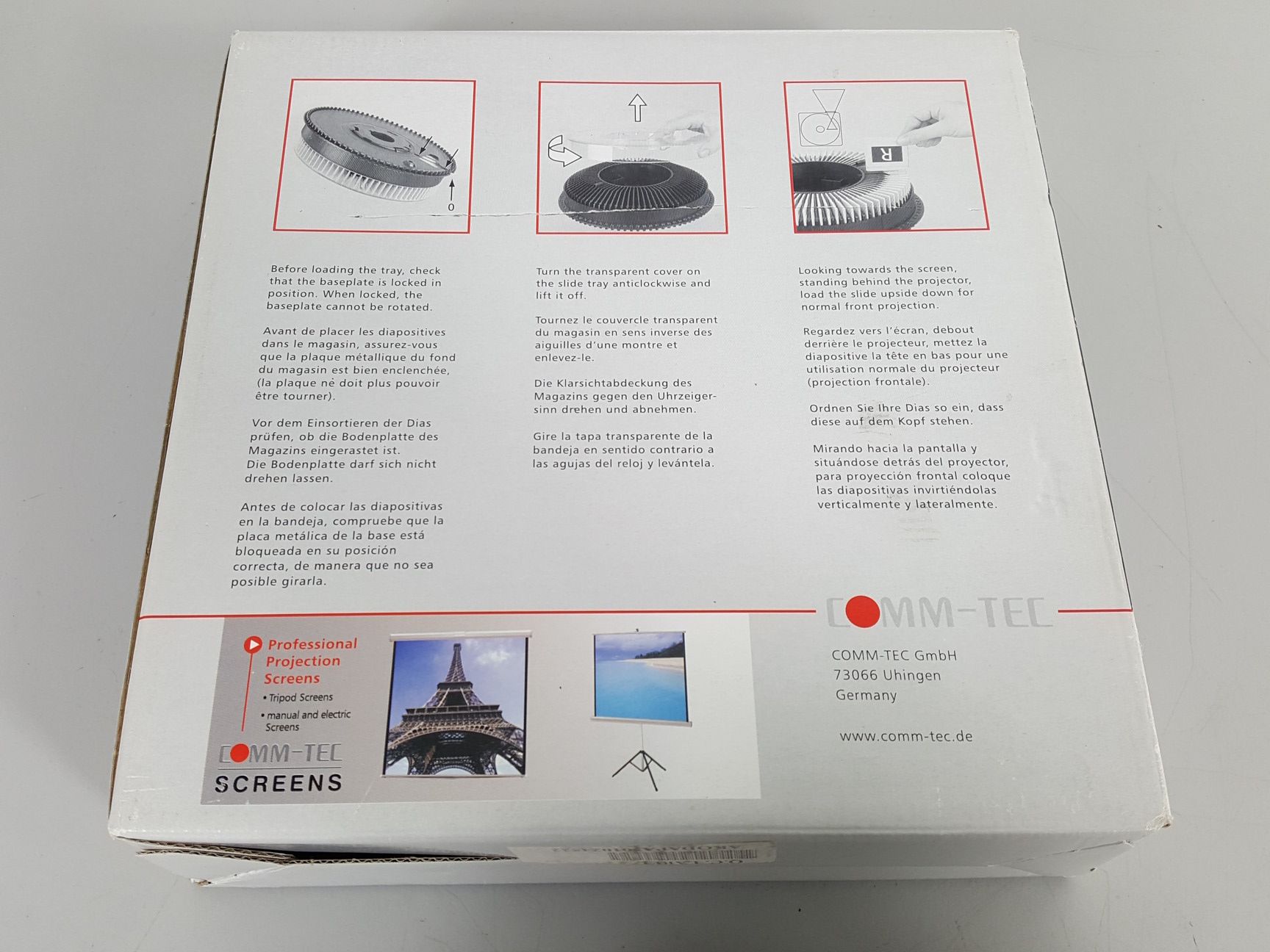 Image of 3 x Slide Carousels/Trays for 80 Slides - Kodak & Comm-Tec