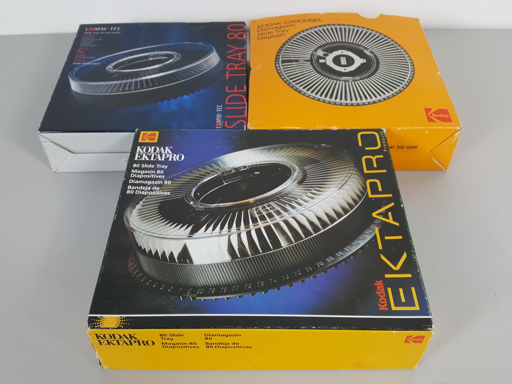 Image of 3 x Slide Carousels/Trays for 80 Slides - Kodak & Comm-Tec