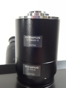 Thumbnail image of Olympus BX60 Trinocular Fluorescence Microscope & 4 UPlanFl Objectives Lab