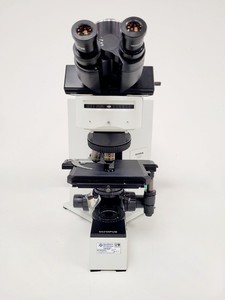 Thumbnail image of Olympus BX60 Trinocular Fluorescence Microscope & 4 UPlanFl Objectives Lab