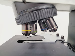 Thumbnail image of Olympus BX60 Trinocular Fluorescence Microscope & 4 UPlanFl Objectives Lab