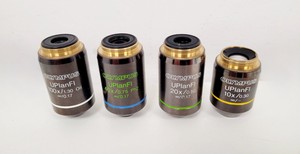 Thumbnail image of Olympus BX60 Trinocular Fluorescence Microscope & 4 UPlanFl Objectives Lab