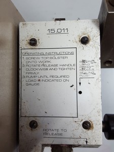 Thumbnail image of Specac Model 15.011 Manual Hydraulic Press - FTIR + XRF Pellet Press Lab