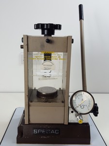 Thumbnail image of Specac Model 15.011 Manual Hydraulic Press - FTIR + XRF Pellet Press Lab