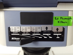 Thumbnail image of Nikon Eclipse E800 Fluorescence Microscope with C-LP Halogen Lamp House Lab