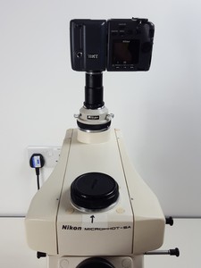 Thumbnail image of Nikon Microphot-SA Microscope w/ 6 Objectives - M Plan, Vickers DIN, Zeiss ph2 
