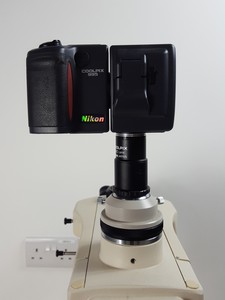 Thumbnail image of Nikon Microphot-SA Microscope w/ 6 Objectives - M Plan, Vickers DIN, Zeiss ph2 