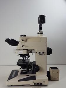Thumbnail image of Nikon Microphot-SA Microscope w/ 6 Objectives - M Plan, Vickers DIN, Zeiss ph2 