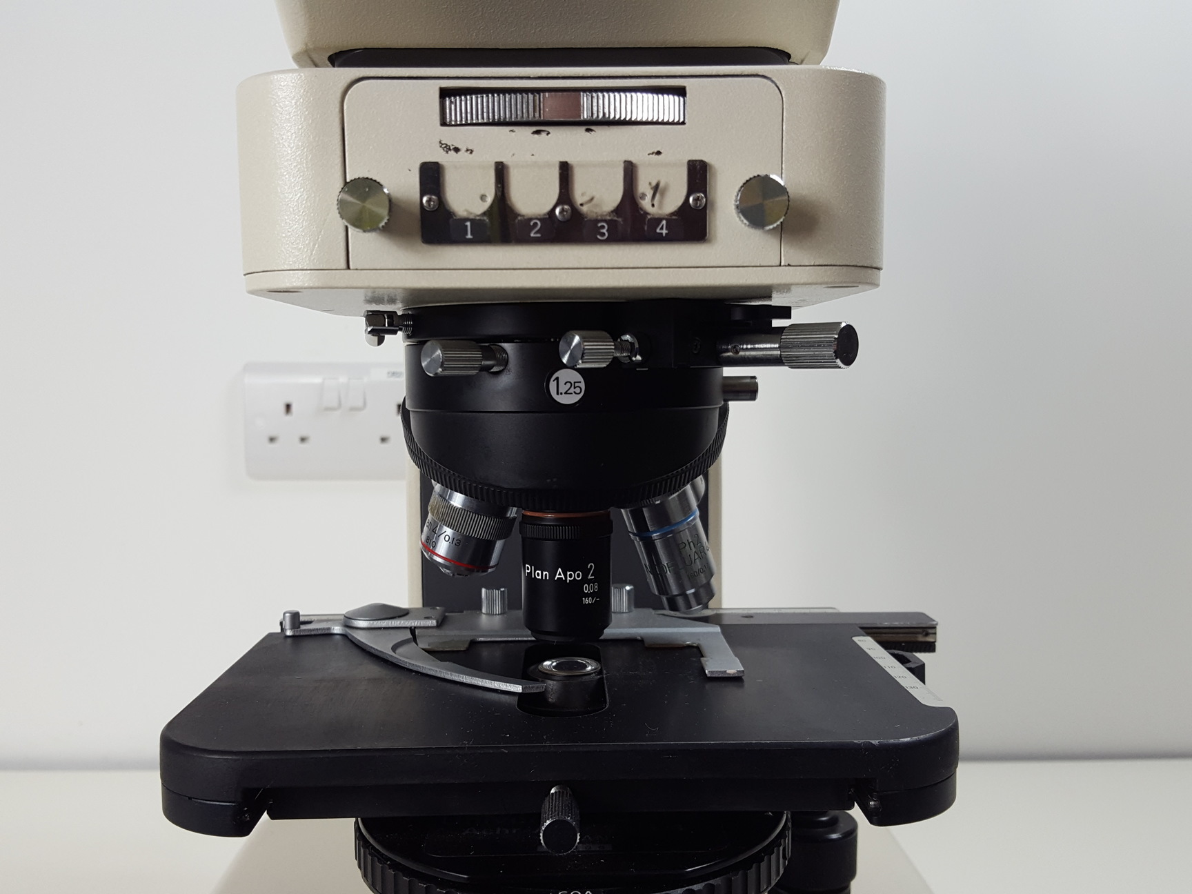 Image of Nikon Microphot-SA Microscope w/ 6 Objectives - M Plan, Vickers DIN, Zeiss ph2 