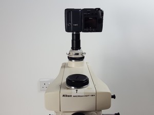 Thumbnail image of Nikon Microphot-SA Microscope w/ 6 Objectives - M Plan, Vickers DIN, Zeiss ph2 
