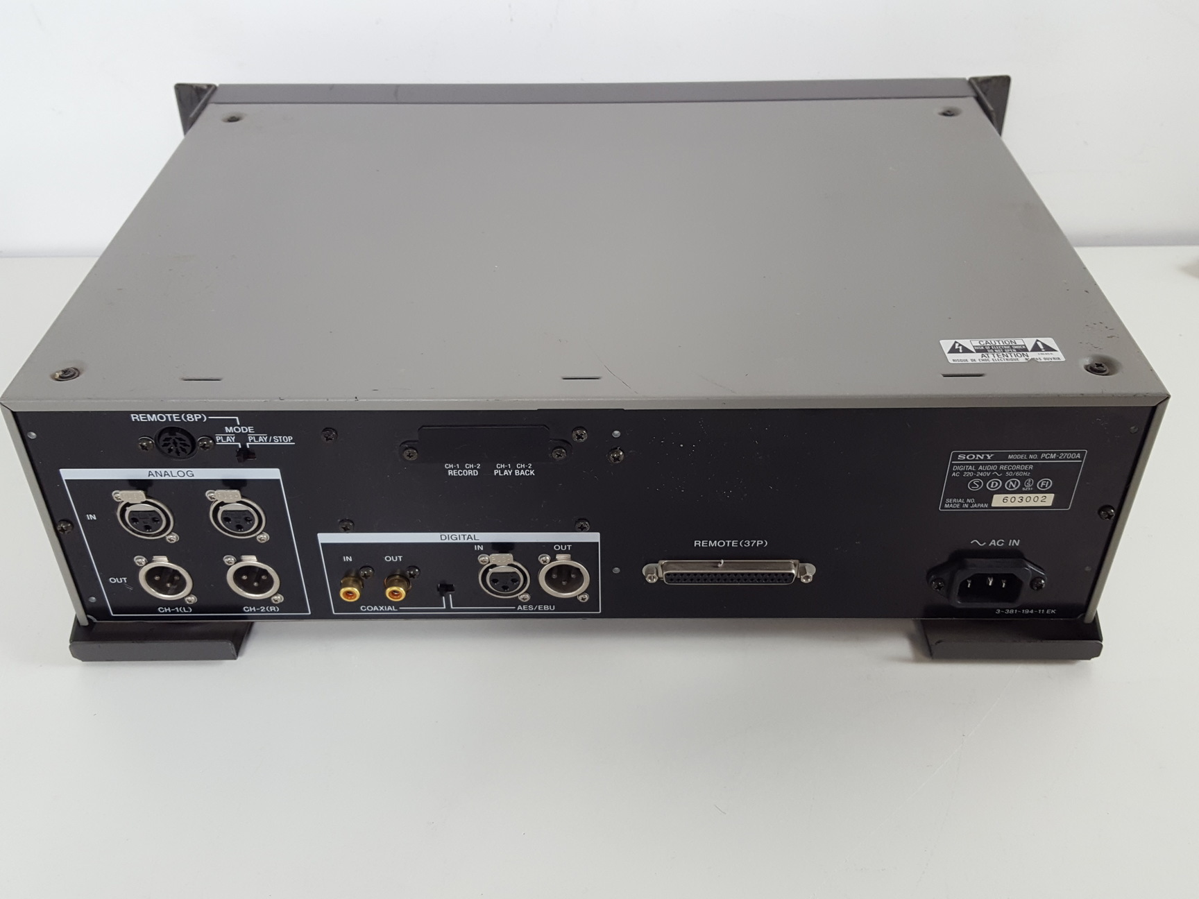 Image of Sony Digital Audio DAT Recorder Model PCM-2700A