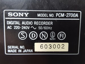 Thumbnail image of Sony Digital Audio DAT Recorder Model PCM-2700A