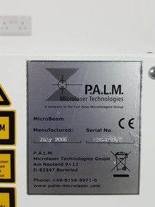 Thumbnail image of PALM Laser Microscope Microlaser Microbeam Capture Zeiss Axiovert 200M P.A.L.M