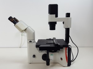 Thumbnail image of Leica DMIL Inverted Trinocular Microscope Type 090-135.001 w/ 4x Objectives Lab