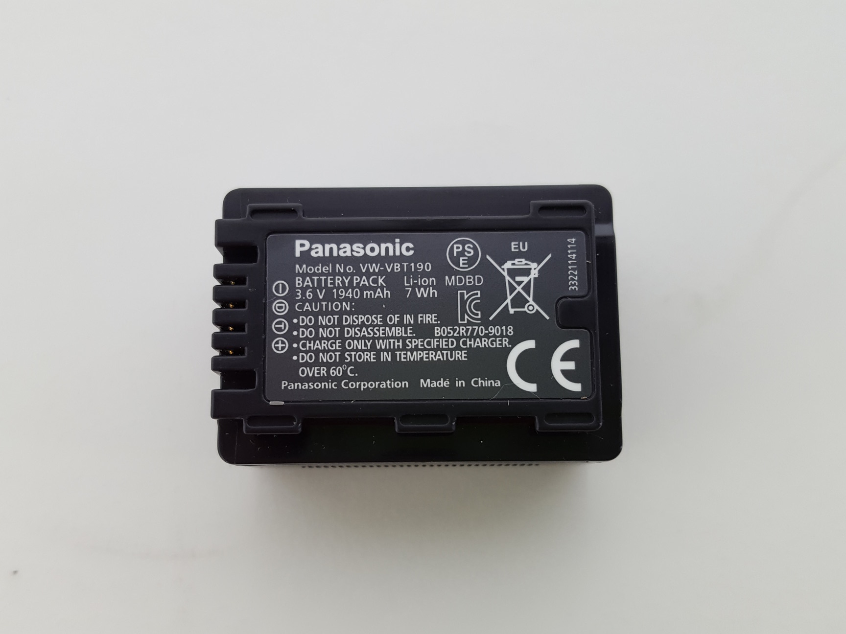 Image of  3 x Panasonic Camcorder Battery Packs 2 x VW-VBT190 & 1 x VW-VBT380
