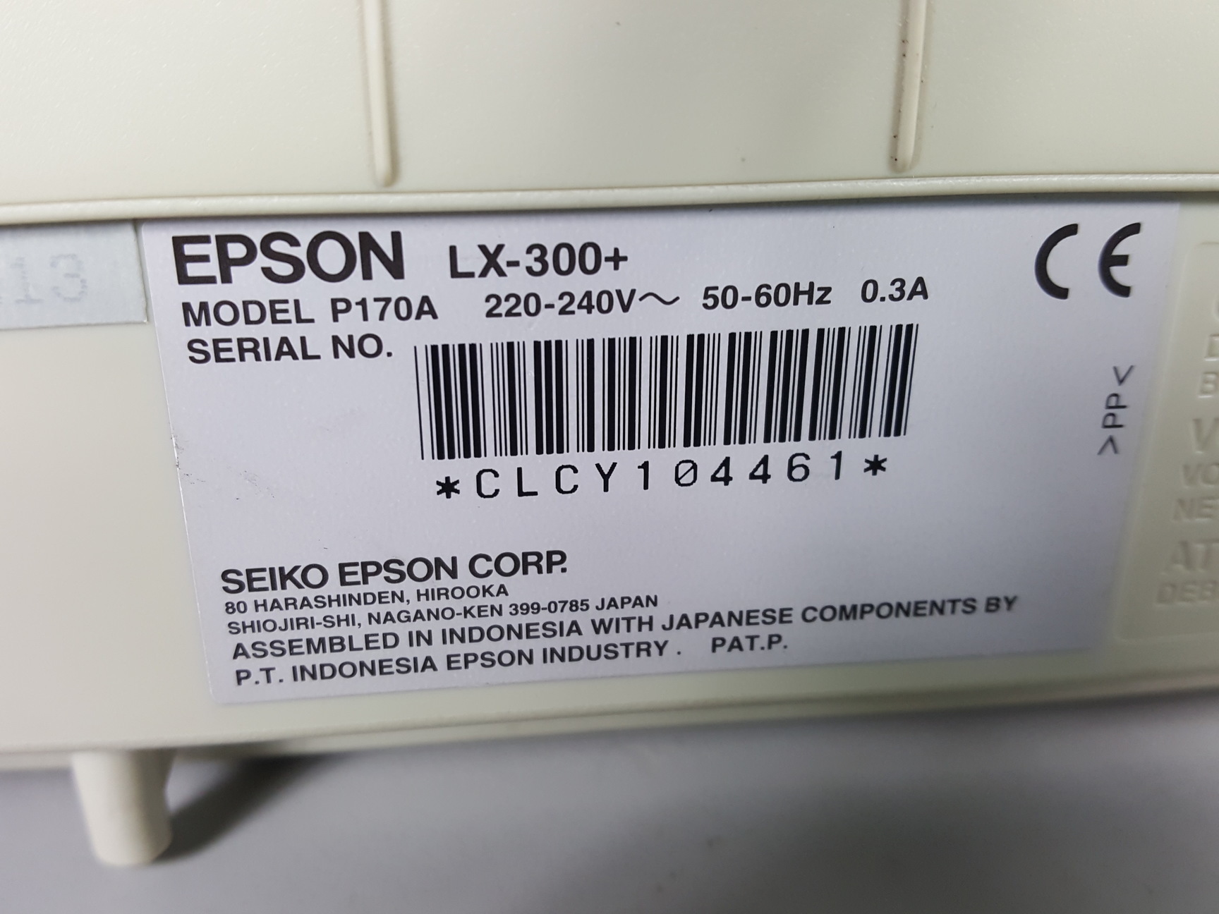 Image of Epson LX-300+ Model - P170A Dot Matrix Printer 