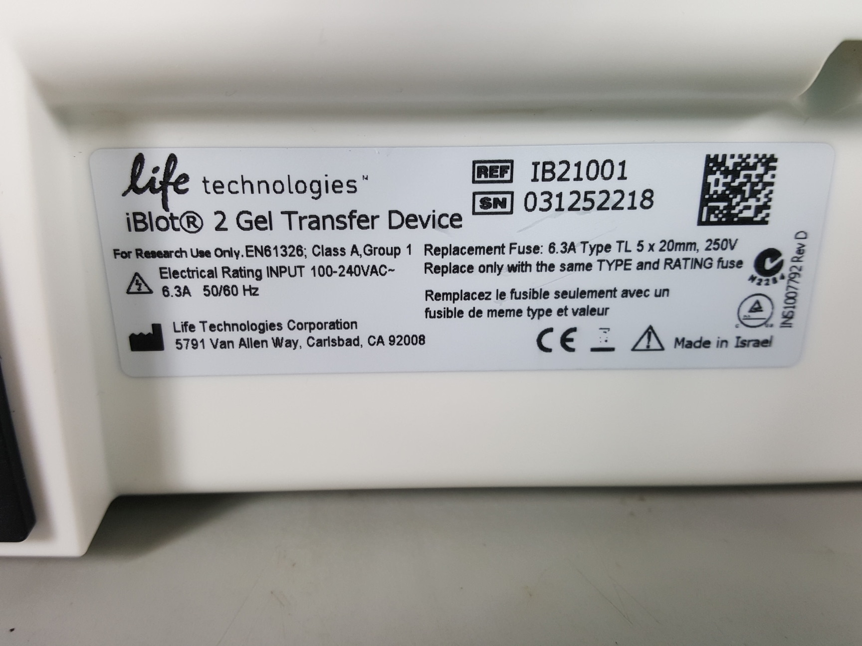 Image of Life Technologies Thermo Fisher iBlot 2 Gel Transfer Device Lab