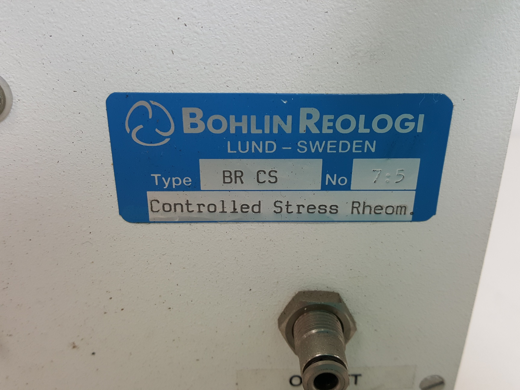 Image of Bohlin Rheometer CS System  + Measurement Head & Control Unit BR CS  No. 7:5 Lab