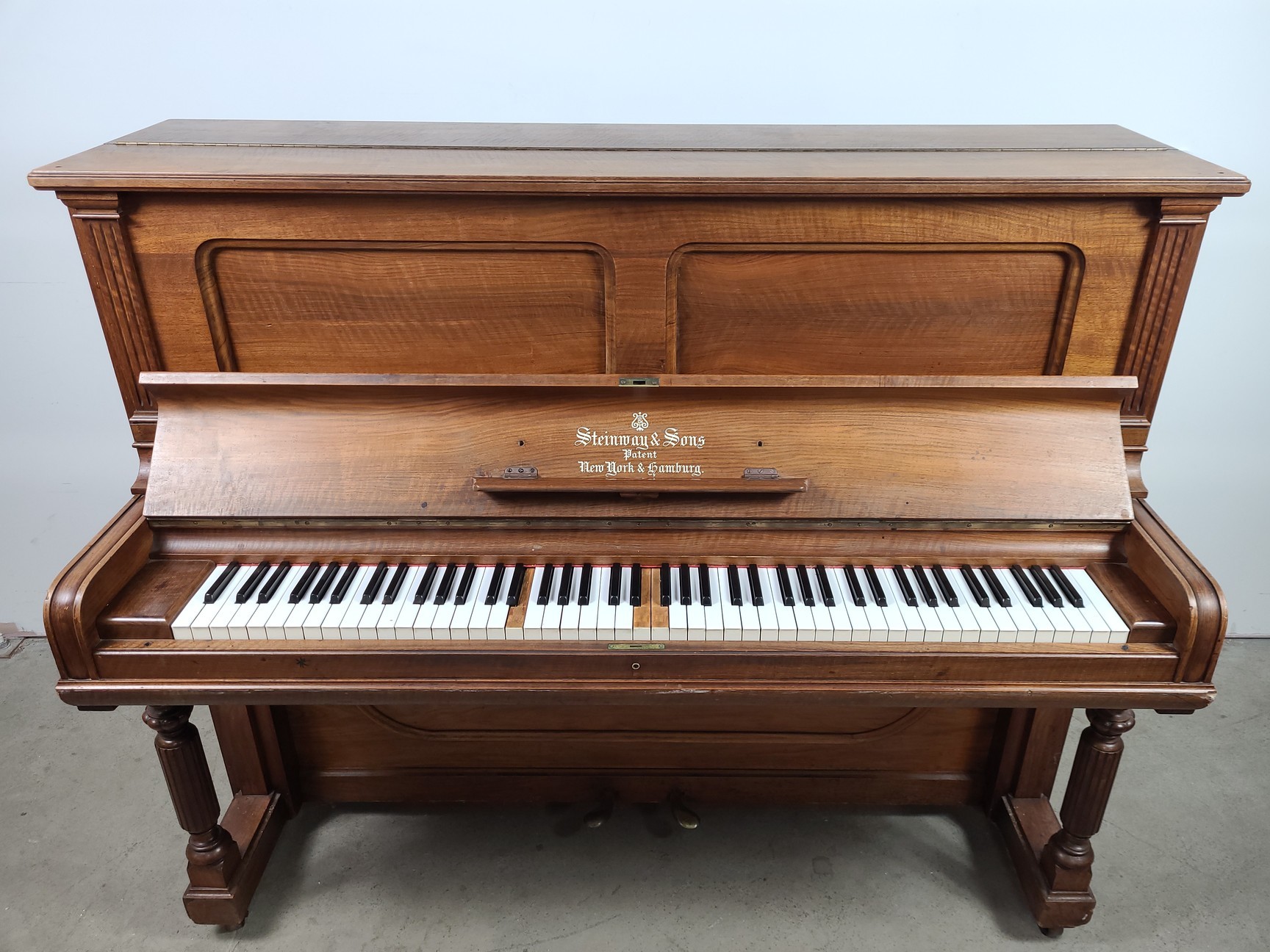 Image of Steinway & Sons Upright Piano (92176) Satin Walnut, 1899, 88 keys