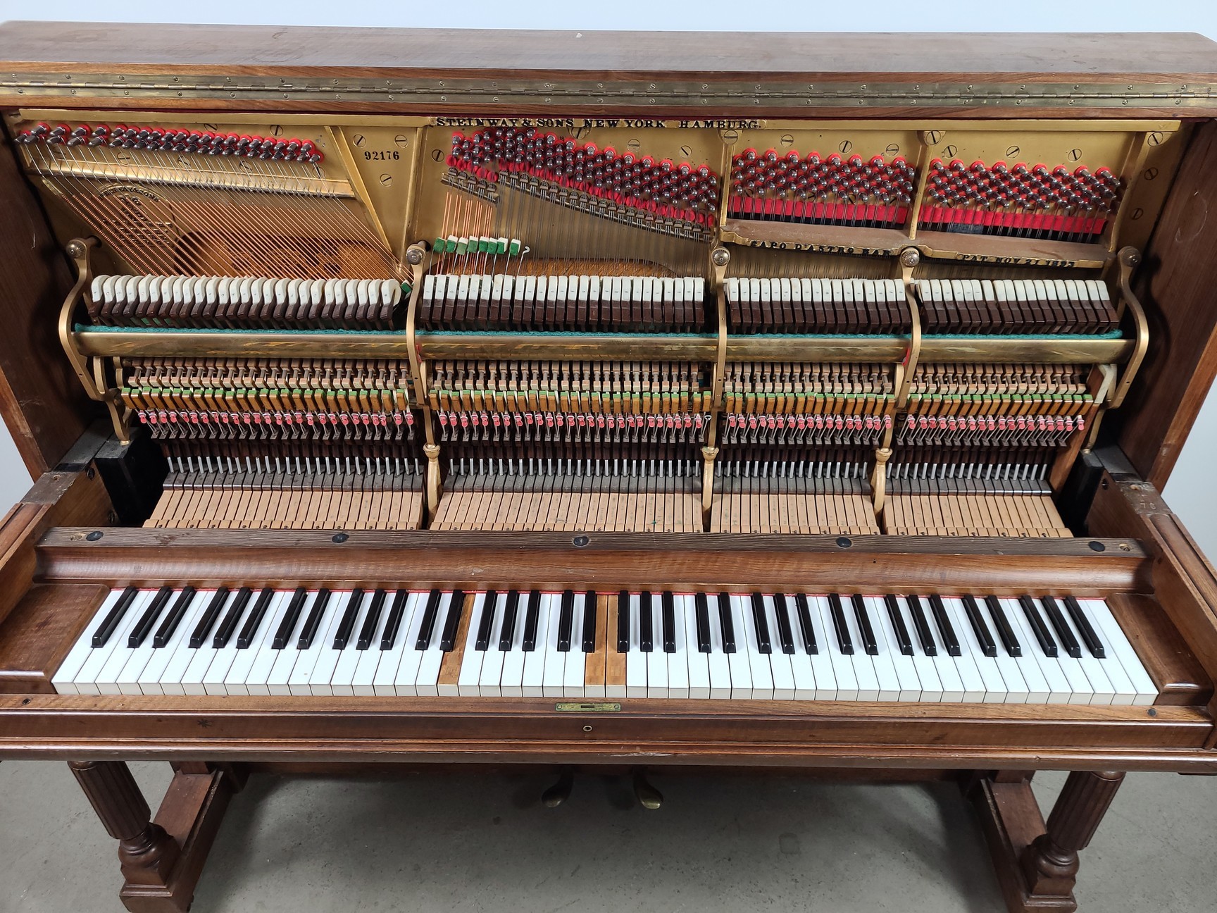 Image of Steinway & Sons Upright Piano (92176) Satin Walnut, 1899, 88 keys