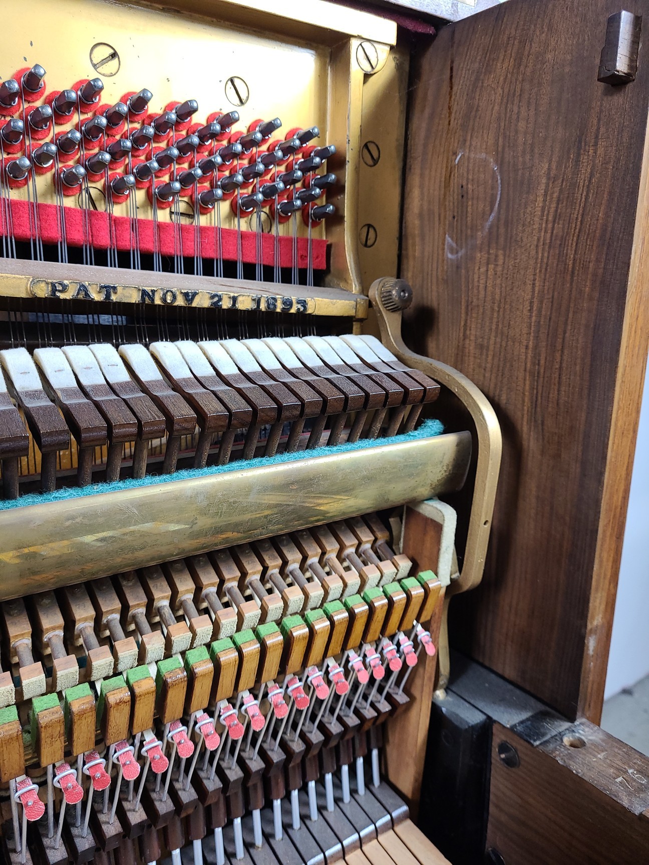 Image of Steinway & Sons Upright Piano (92176) Satin Walnut, 1899, 88 keys