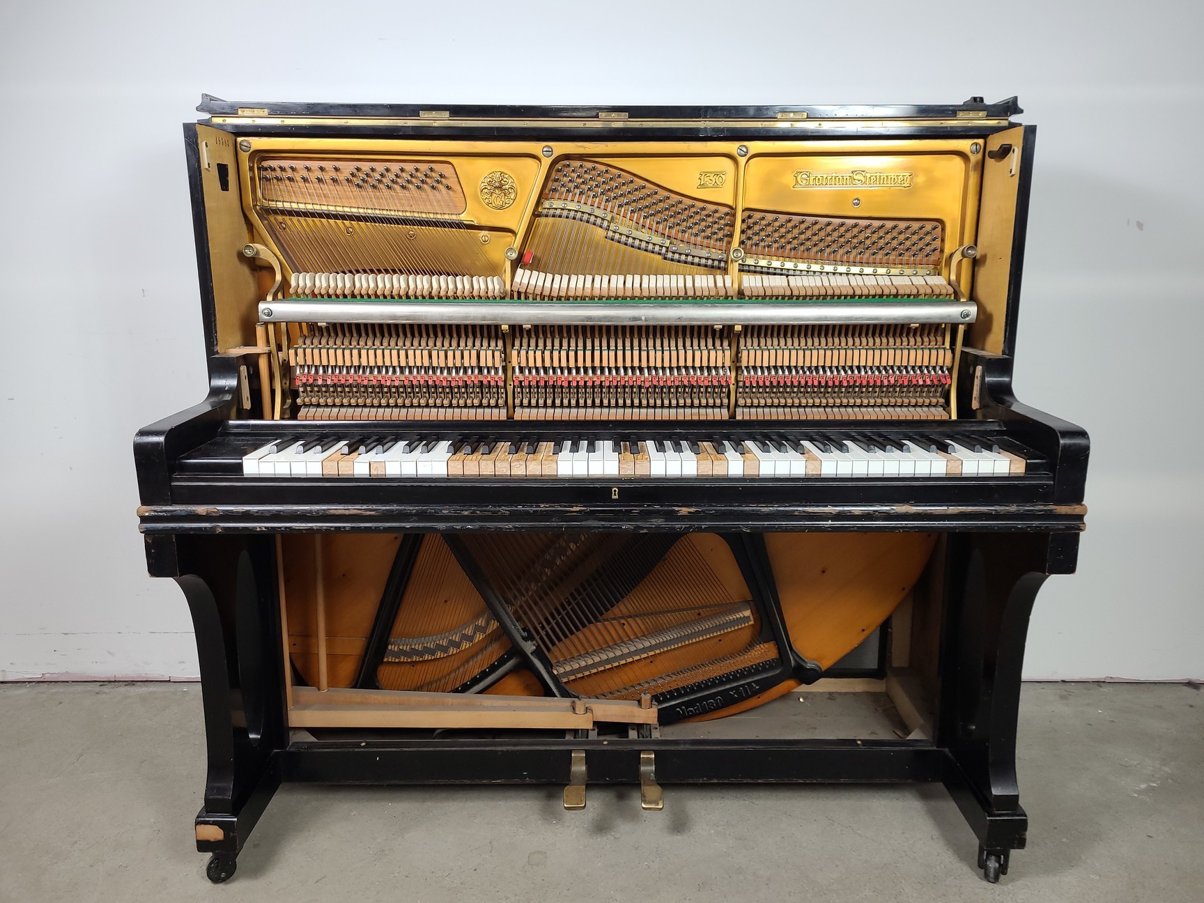 Image of Grotrian Steinweg (18583) Model 130 Upright Piano 1906, 85 Key Ebonised Casework