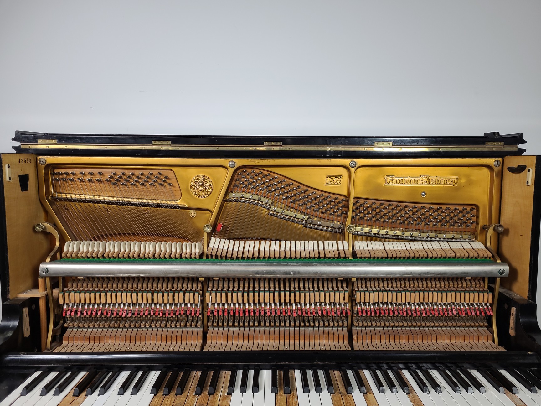 Image of Grotrian Steinweg (18583) Model 130 Upright Piano 1906, 85 Key Ebonised Casework