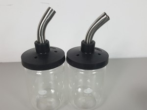 Thumbnail image of 2 x VirTis 600ml Freeze Dry Flasks with 45º Bend Adapters Lab